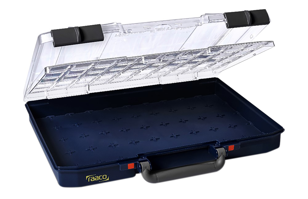 Raaco 55 Cell Blue Polypropylene, Polycarbonate Adjustable Compartments Compartment Box, 58.0 mm x 413.0mm x 330.0 mm