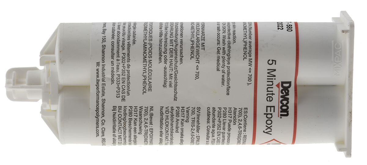 ITW Devcon 5 Minute Epoxy Transparent Adhesive, 6 min Set Time