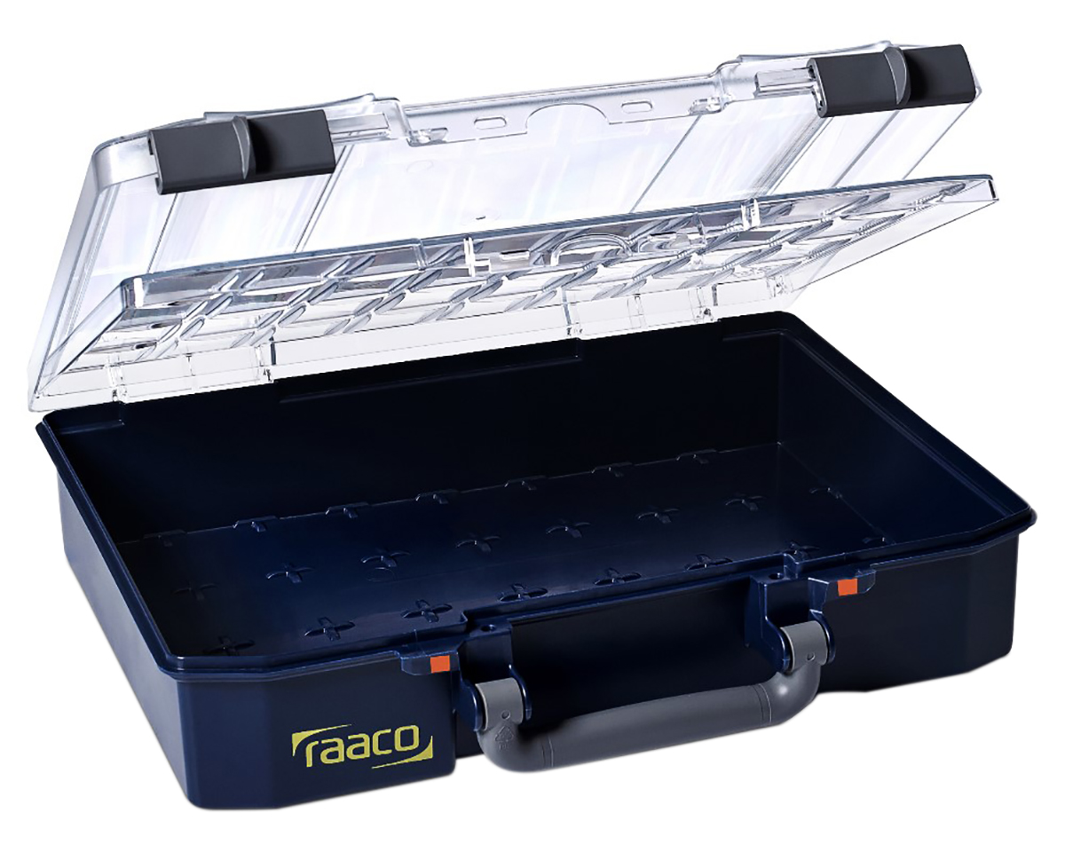 Raaco 80 Cell Blue Polypropylene, Polycarbonate Adjustable Compartments Compartment Box, 82.0 mm x 337.0mm x 278.0 mm