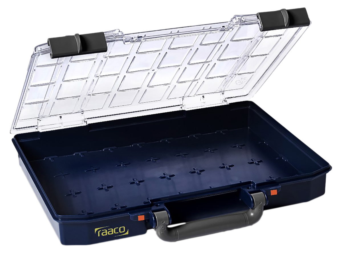 Raaco 4 Cell Blue Polypropylene Adjustable Compartments Compartment Box, 57 mm x 337mm x 278 mm