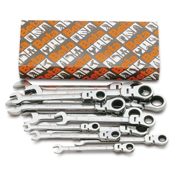 BETA 12-Piece Ratchet Spanner Set, Chrome Vanadium Steel