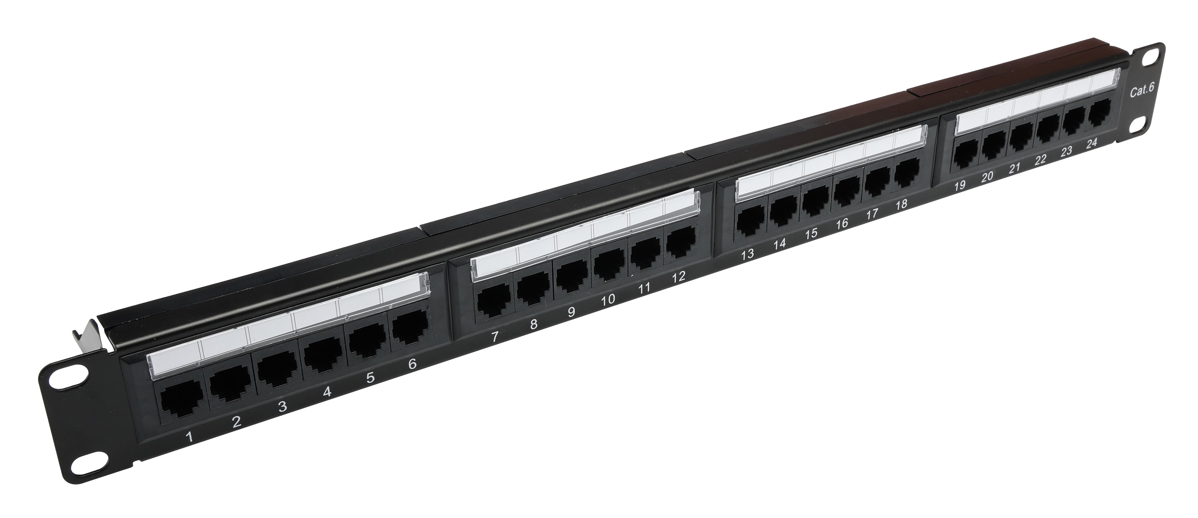 RS PRO Cat6 24 Port RJ45 RJ Patch Panel UTP 1 U Black