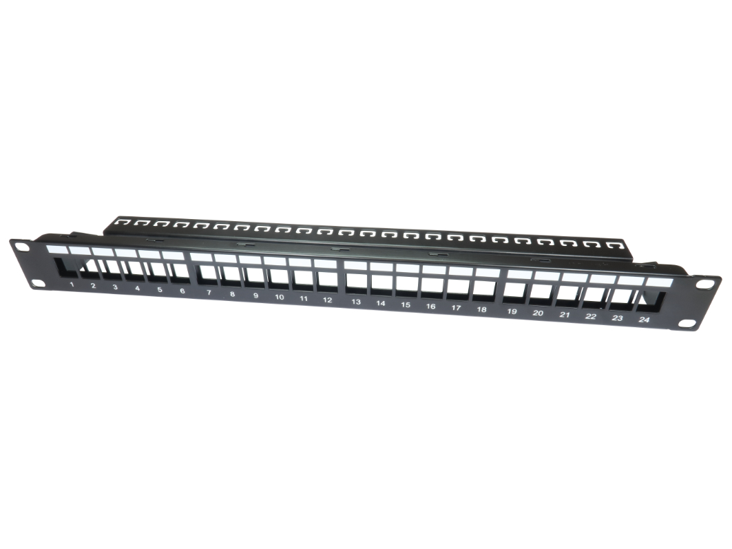 RS PRO 24 Port RJ45 RJ Patch Panel STP Black
