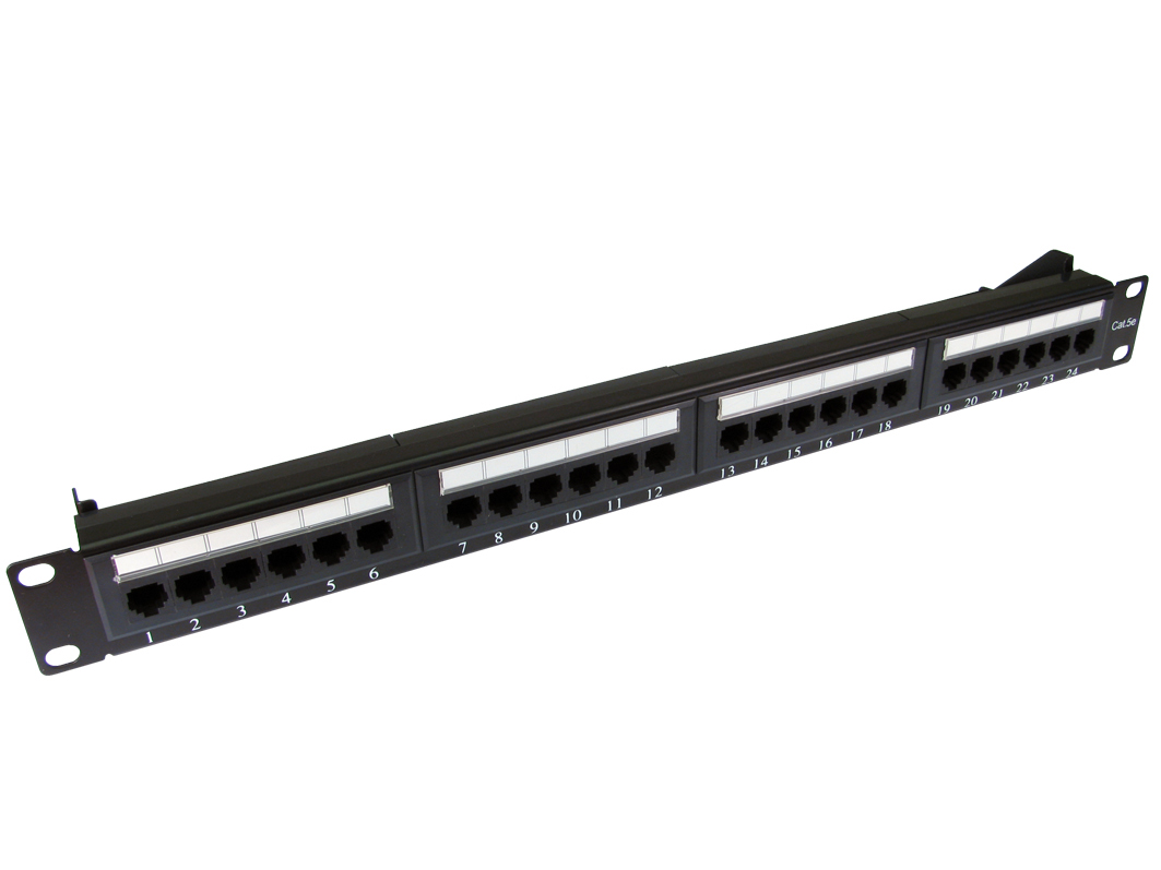 RS PRO Cat5e 24 Port RJ45 RJ Patch Panel UTP 1 U Black