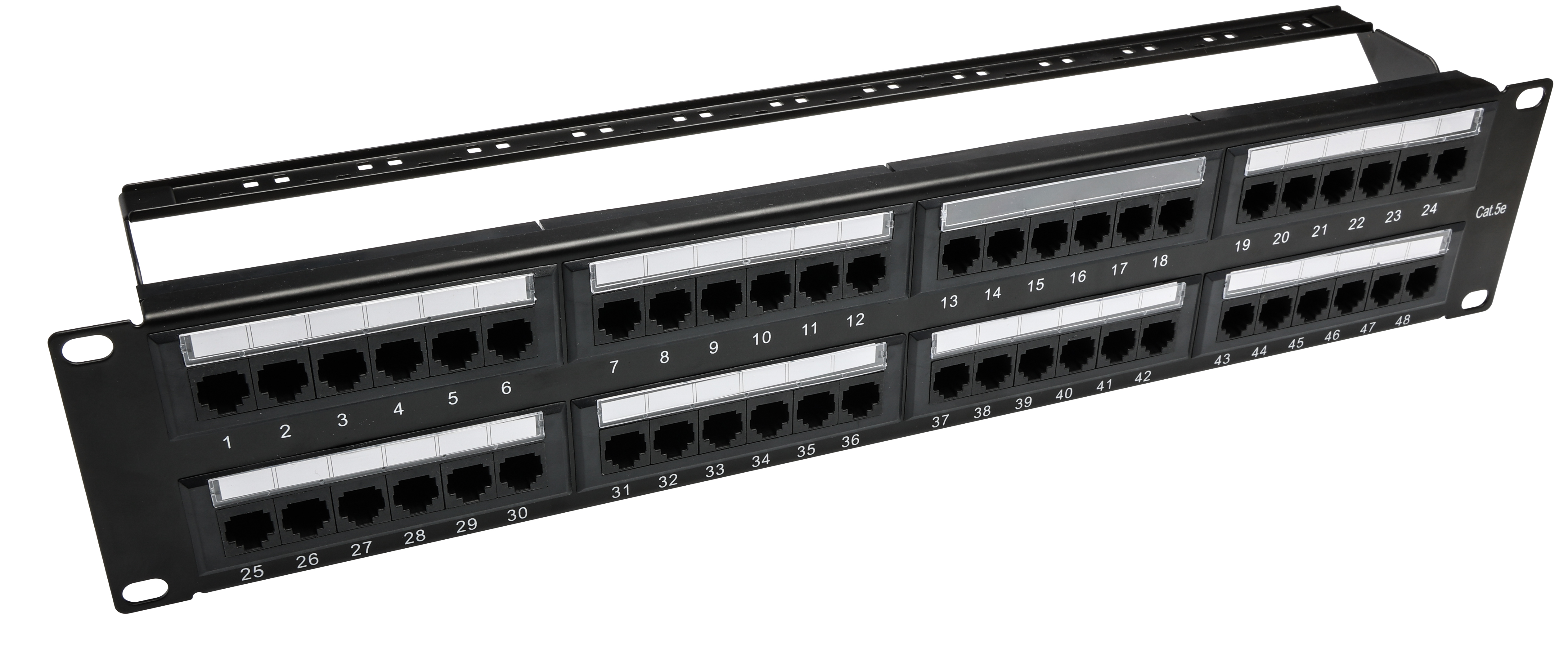 RS PRO Cat5e 48 Port RJ45 RJ Patch Panel UTP 2 U Black