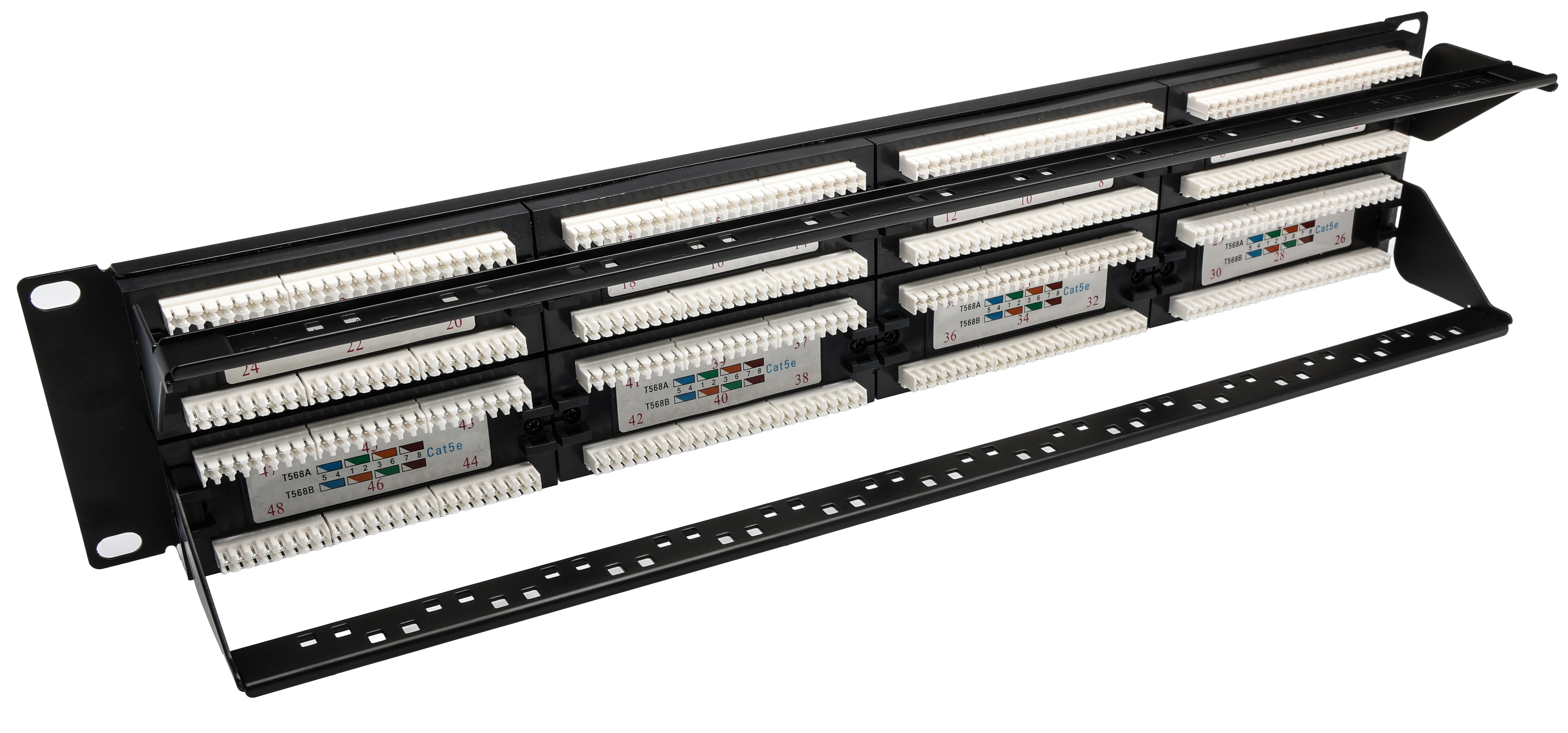 143-840 RS PRO Cat5e 48 Port RJ45 RJ Patch Panel UTP 2 U Black