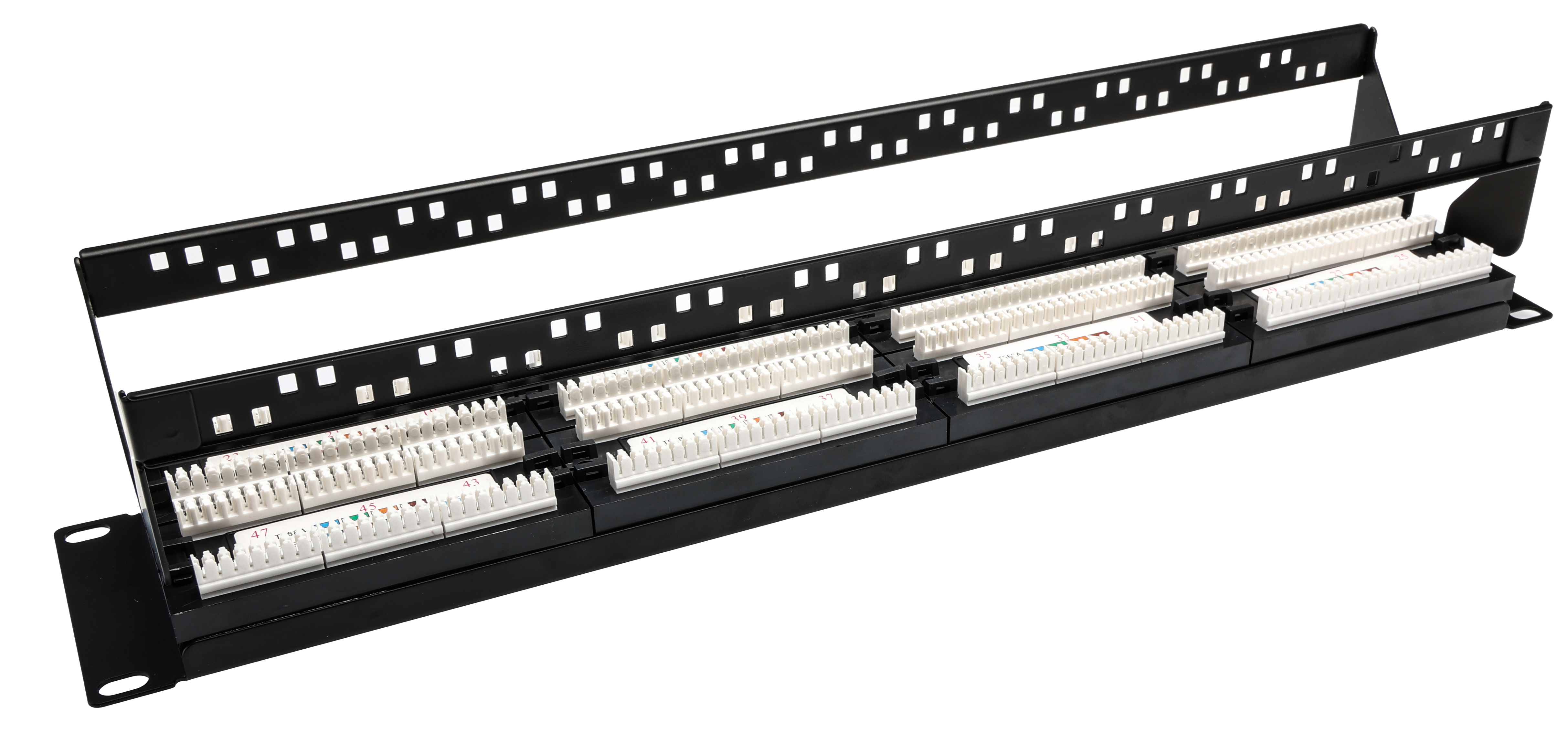 143-840 RS PRO Cat5e 48 Port RJ45 RJ Patch Panel UTP 2 U Black
