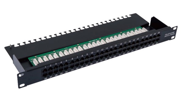 RS PRO Cat3 50 Port RJ45 RJ Patch Panel UTP 1 U Black