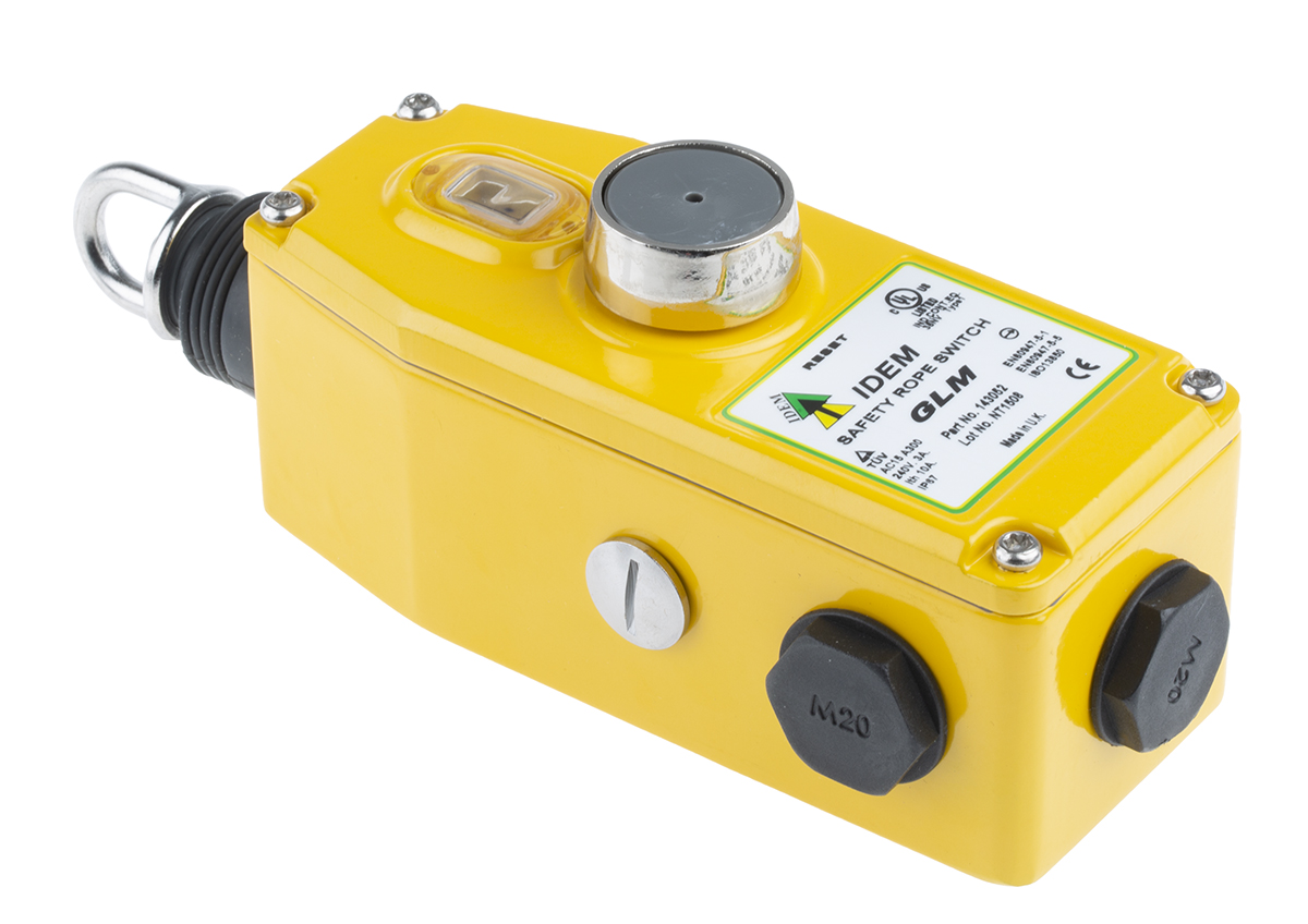 IDEM GLM Rope Pull Switch 205 mm, Straight, 2 NO/2 NC
