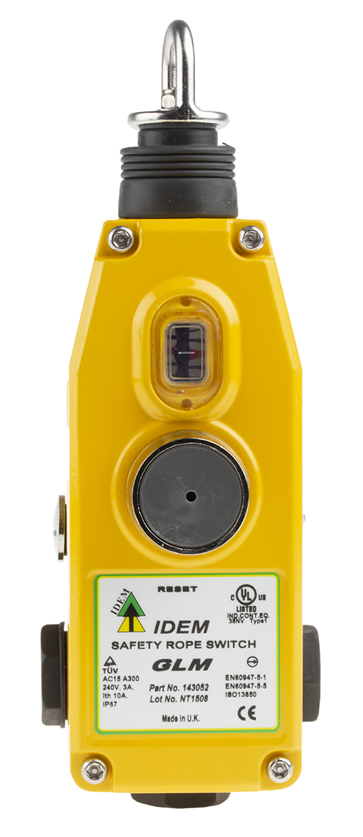 143052 IDEM GLM Rope Pull Switch 205 mm, Straight, 2 NO/2 NC