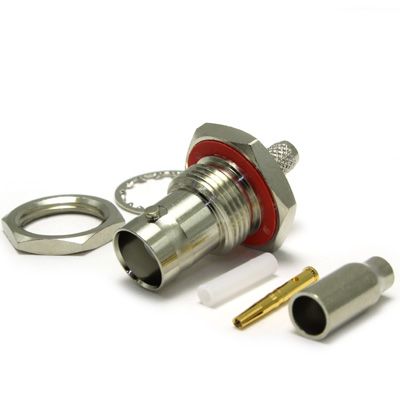 RS PRO, Jack Cable Mount BNC Connector, 50Ω, Crimp Termination, Straight Body