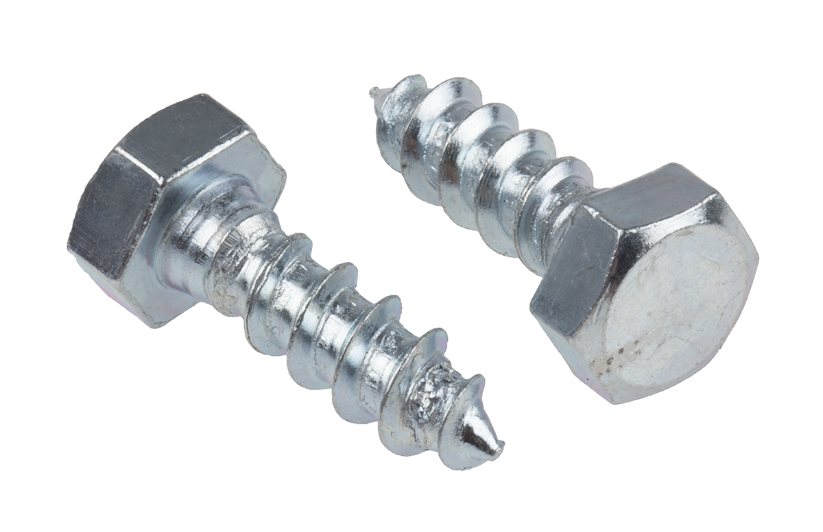 RS PRO Hex Coach Screw, Steel Bright Zinc, M8 x 25 mm