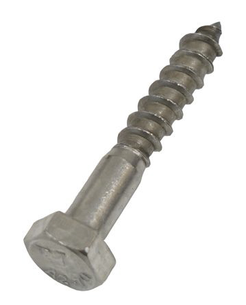 RS PRO Hex Coach Screw, Stainless Steel, M6 x 40 mm