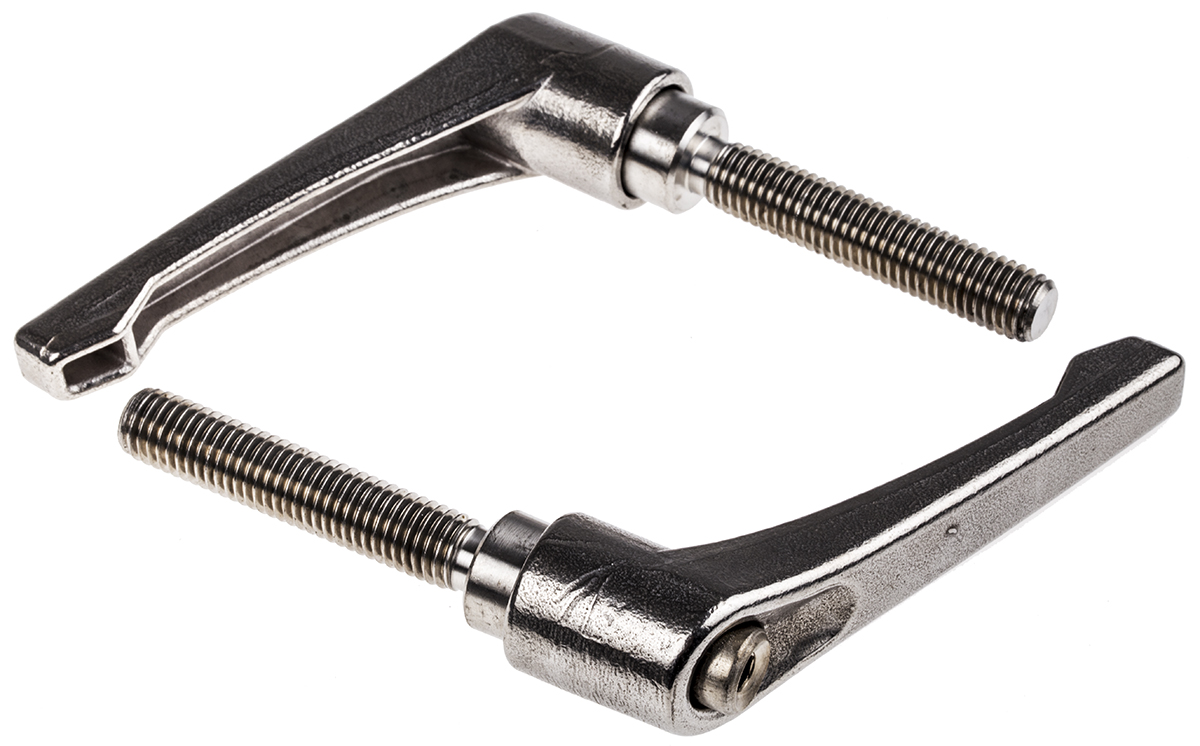 RS PRO Stainless Steel Clamping Lever, M12 x 63 mm