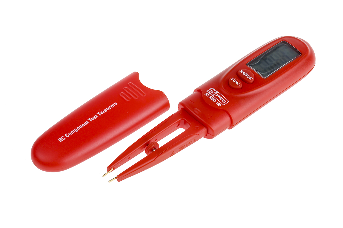 144-5340 RS PRO Component Tester RC Component Test Tweezers Resistance Resolution 100 mΩ, Capacitance Measurement Resolution 1 pF