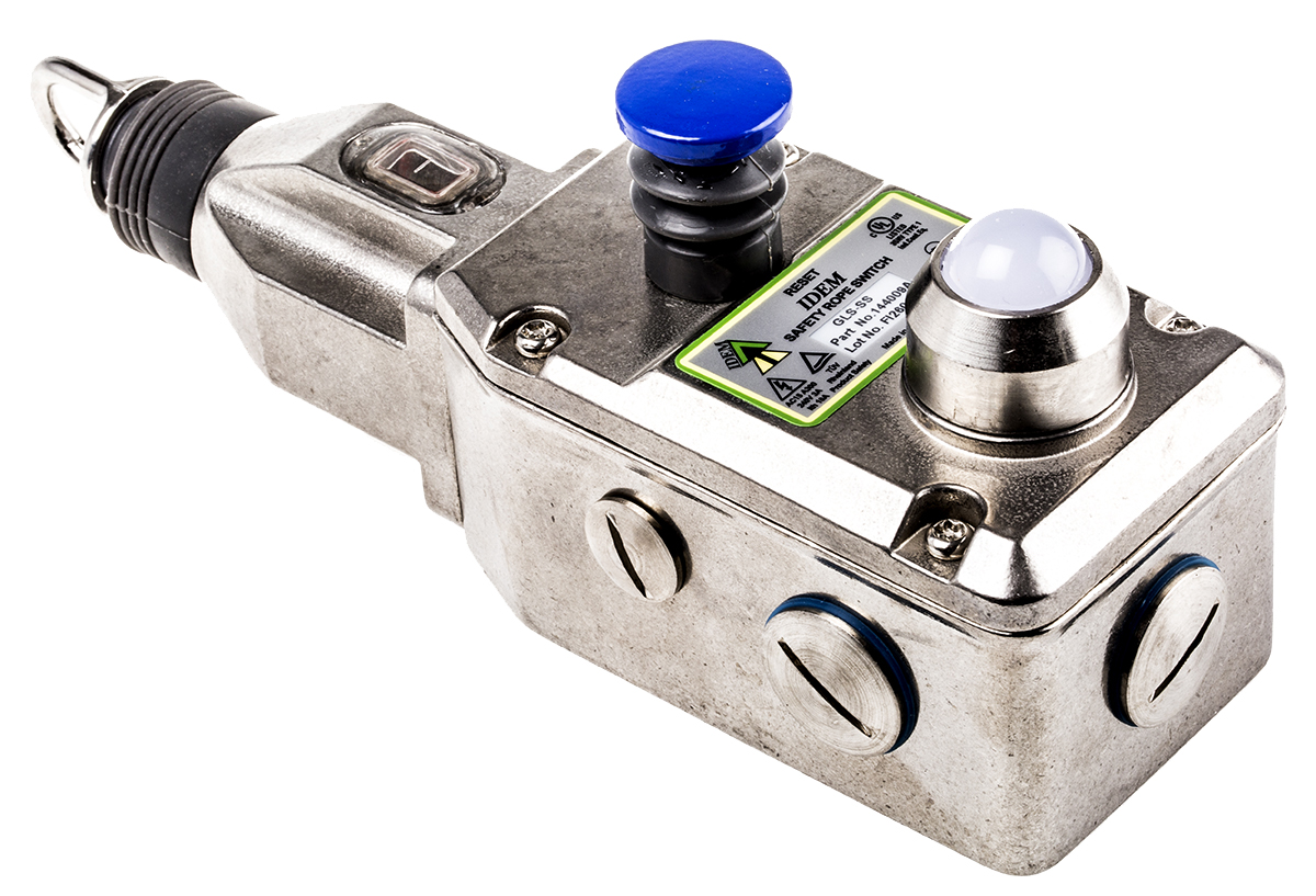 IDEM GLS-SS Rope Pull Switch 239 mm, Straight, 2 NO/2 NC