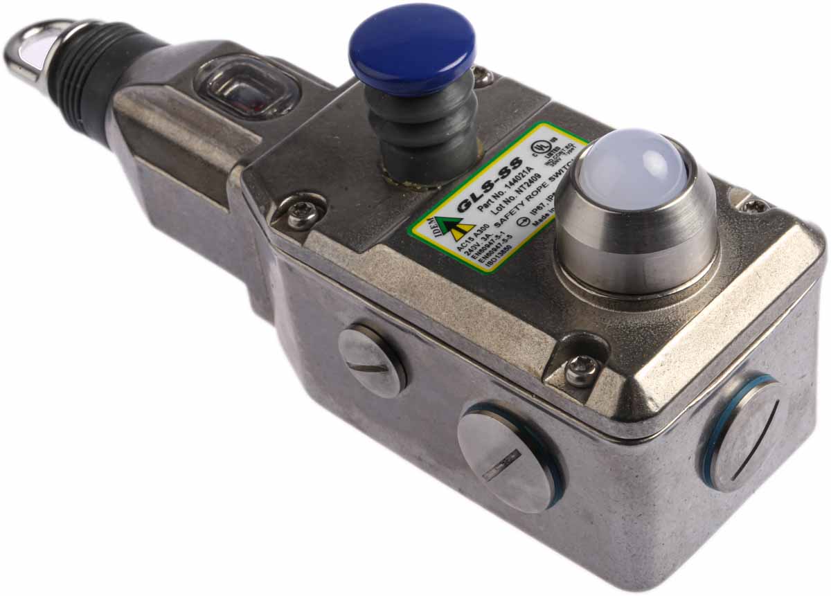 144021a IDEM GLS-SS Rope Pull Switch 239 mm, Straight, 2 NO/2 NC