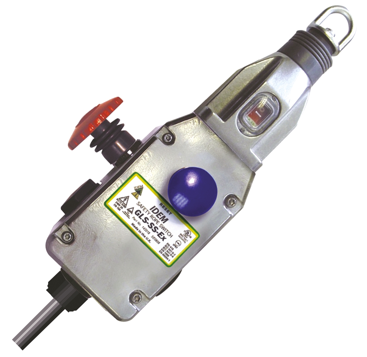 IDEM GLS-SS-Ex Rope Pull Switch 239 mm, Straight, 2 NO/2 NC