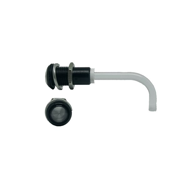 RHD-1100-2500-F9PZ67PR Bivar, Panel Mount Right Angle LED Light Pipe, Clear Round Lens