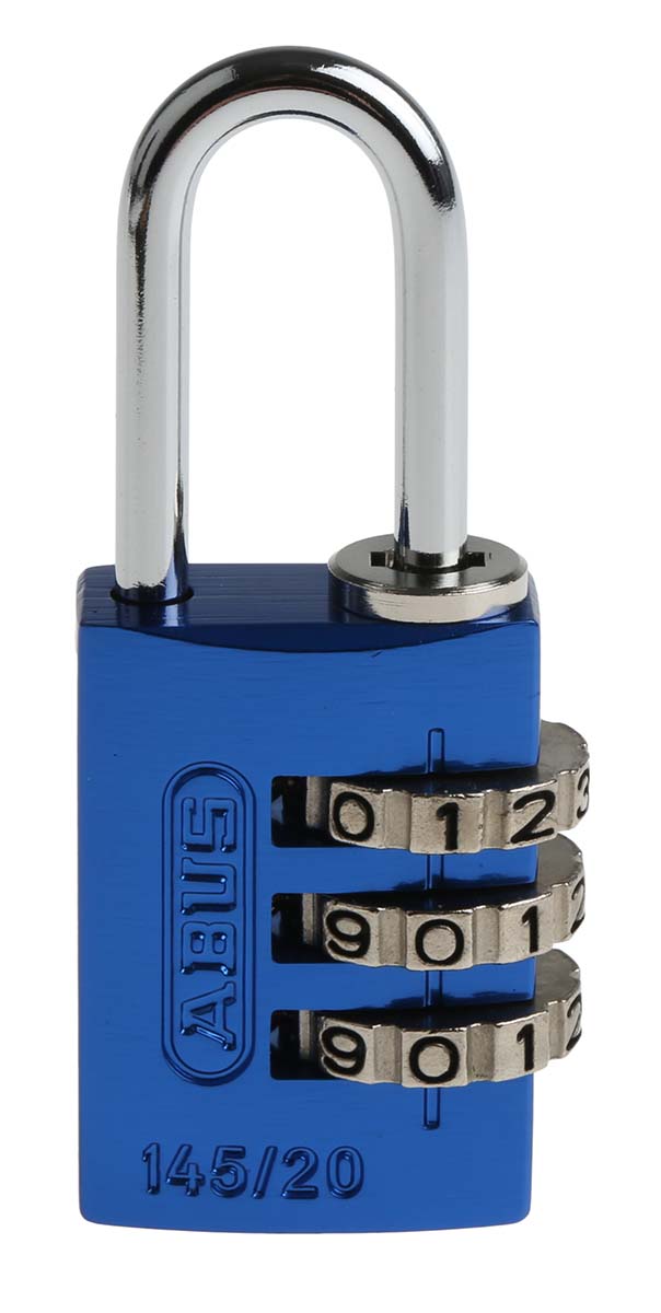 ABUS Combination Padlock Aluminium, Steel Safety Padlock Weatherproof, 3 mm Shackle, 22 mm Body