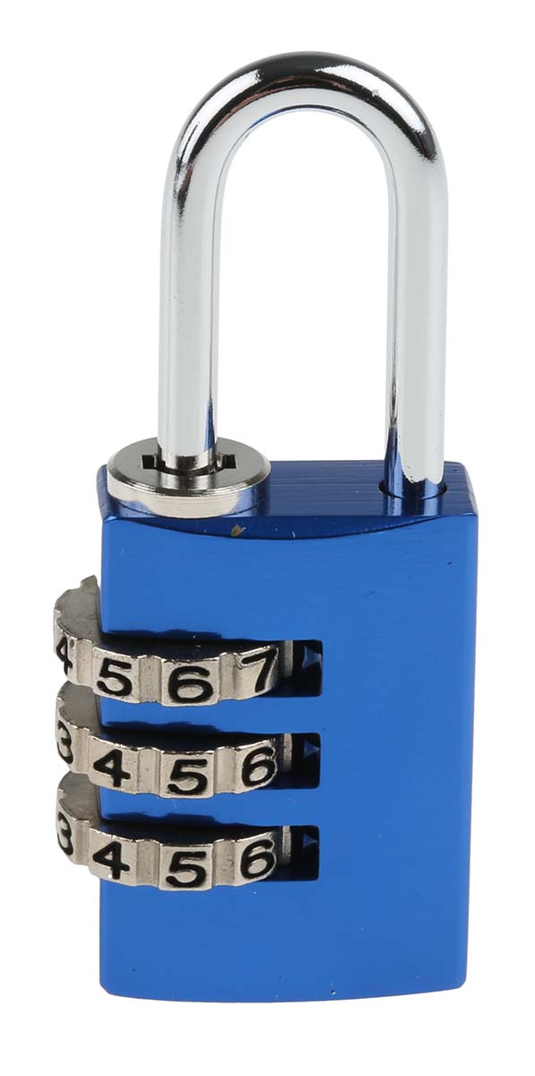 14520-blue ABUS Combination Padlock Aluminium, Steel Safety Padlock Weatherproof, 3 mm Shackle, 22 mm Body