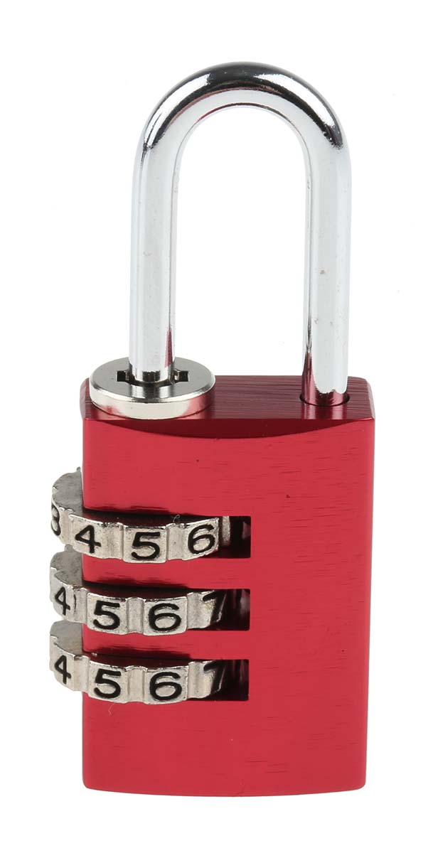 14520-red ABUS Combination Padlock Aluminium, Steel Safety Padlock Weatherproof, 3 mm Shackle, 22 mm Body