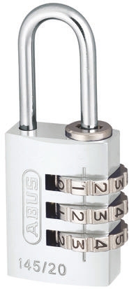 ABUS Combination Padlock Aluminium, Steel Safety Padlock Weatherproof, 3 mm Shackle, 20 mm Body
