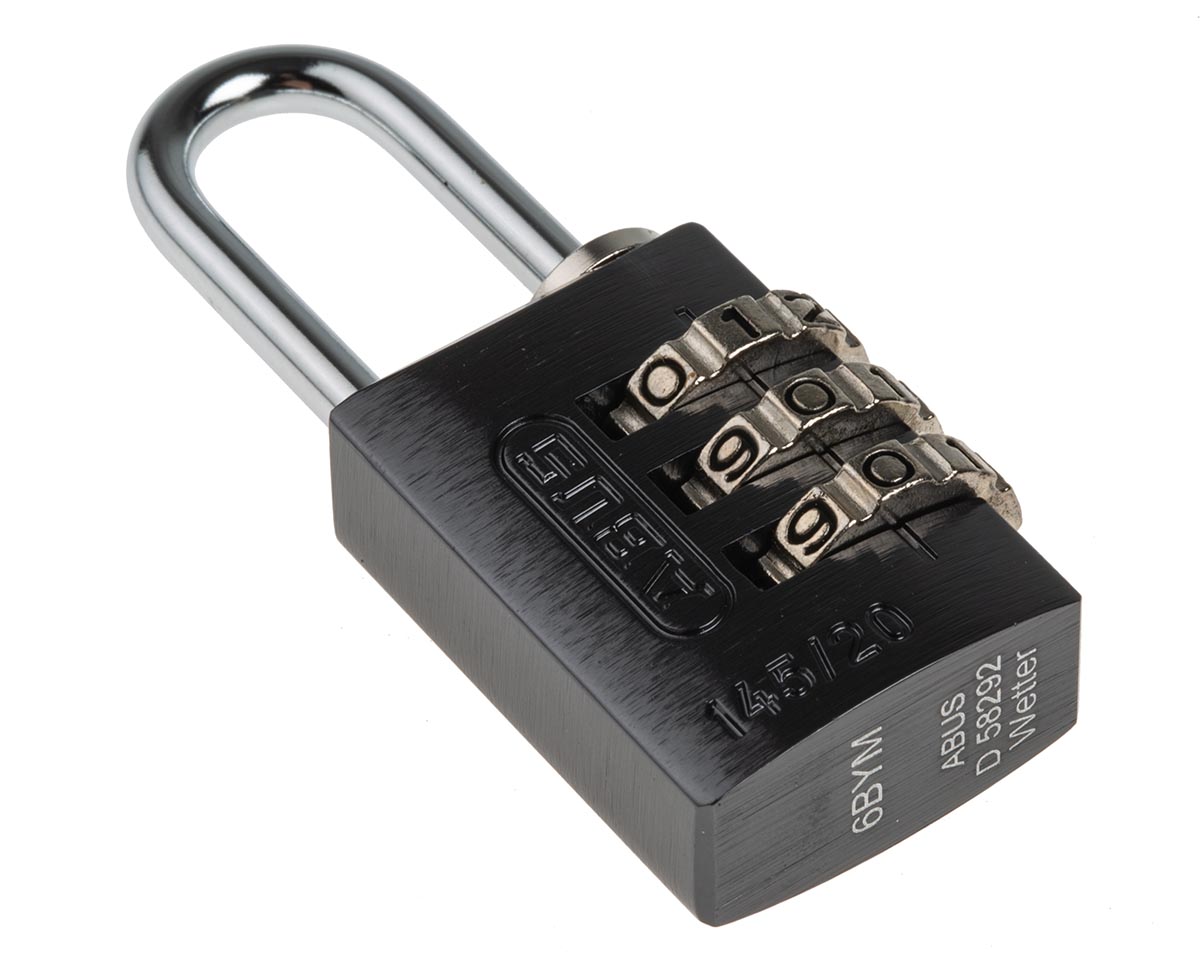 14520-titanium ABUS Combination Padlock Aluminium, Steel Safety Padlock Weatherproof, 3 mm Shackle, 22 mm Body