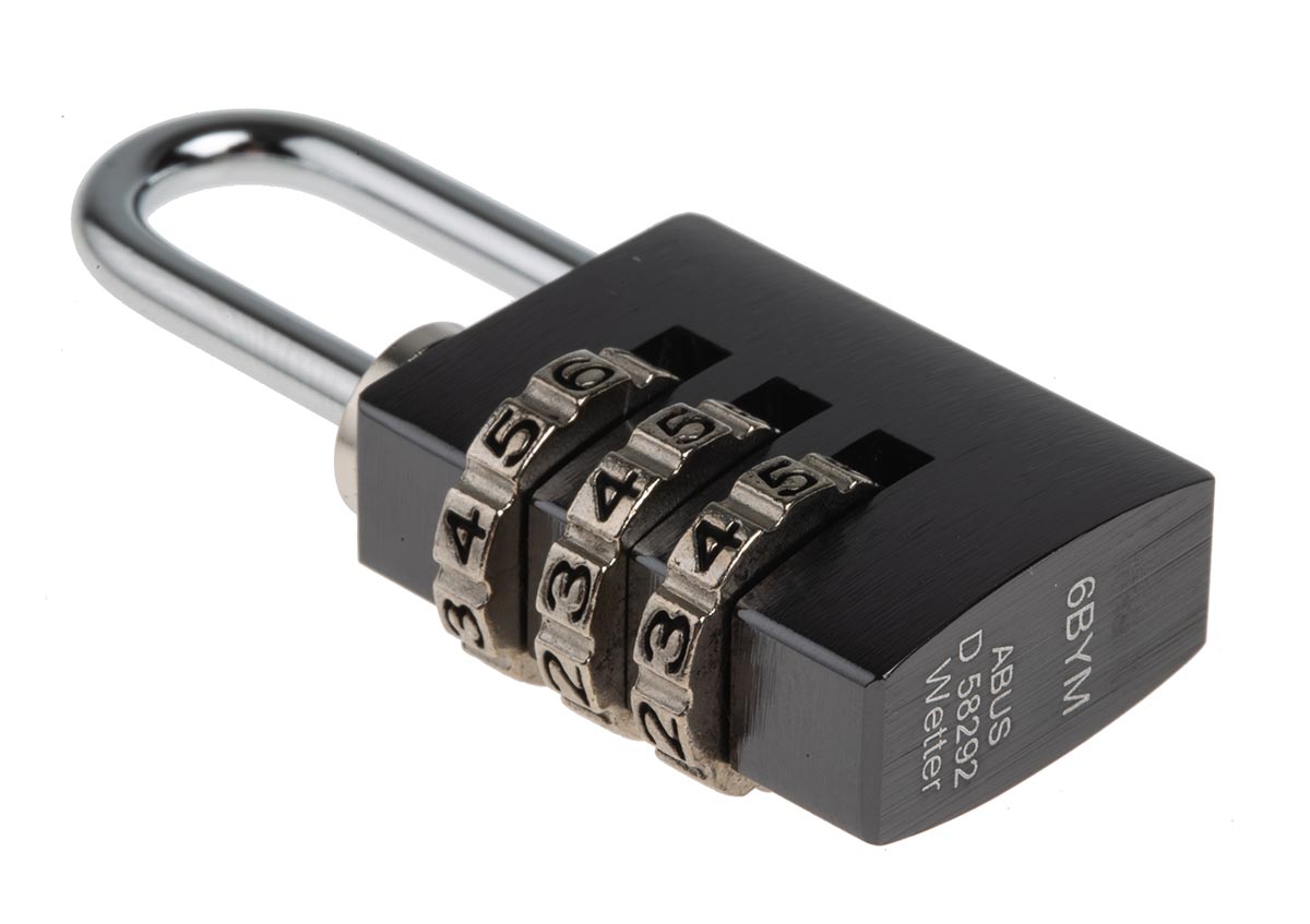 14520-titanium ABUS Combination Padlock Aluminium, Steel Safety Padlock Weatherproof, 3 mm Shackle, 22 mm Body