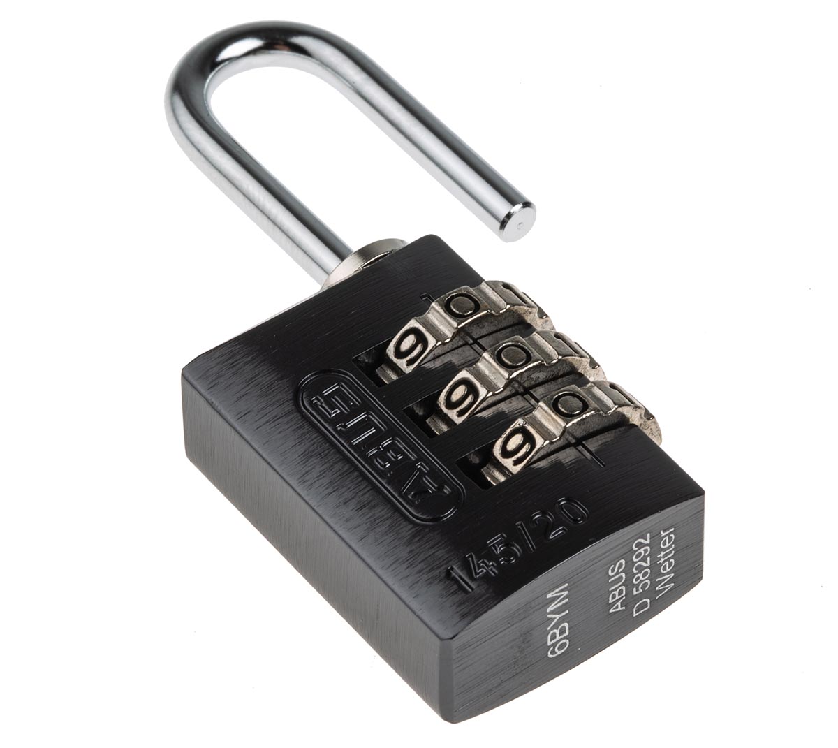 14520-titanium ABUS Combination Padlock Aluminium, Steel Safety Padlock Weatherproof, 3 mm Shackle, 22 mm Body
