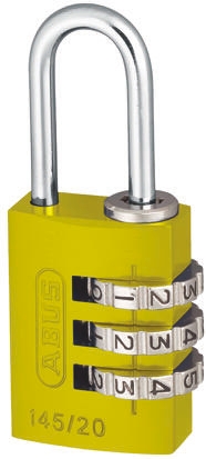 ABUS Combination Padlock Aluminium, Steel Safety Padlock Weatherproof, 3 mm Shackle, 20 mm Body