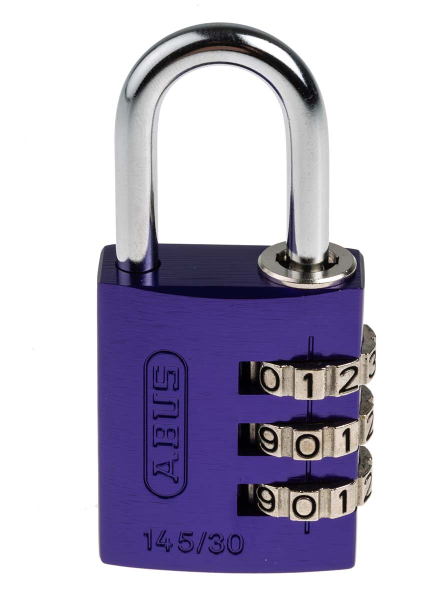 ABUS Combination Padlock Aluminium Safety Padlock Weatherproof, 4.8 mm Shackle, 3 mm Body