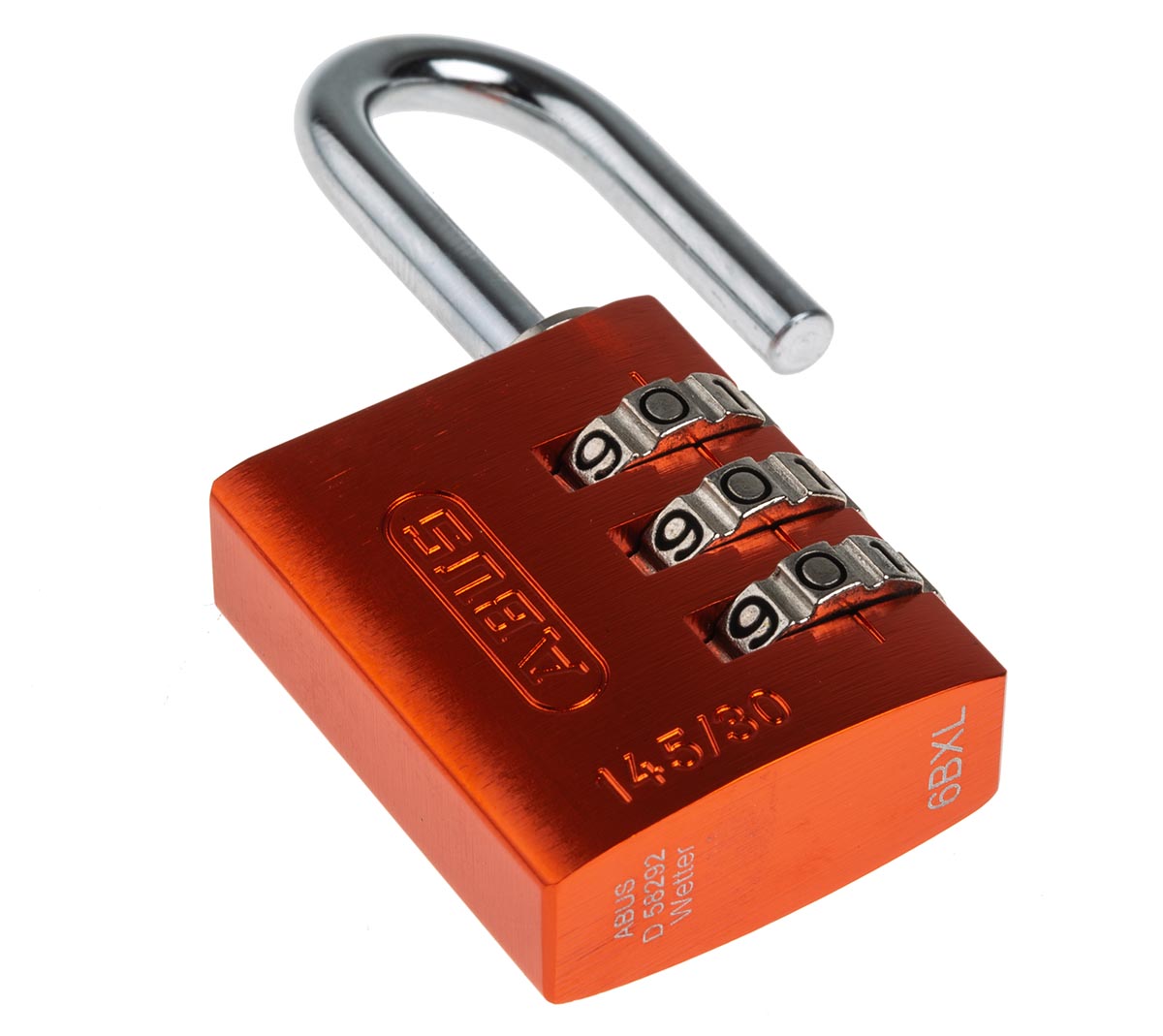 14530-orange ABUS Combination Padlock Steel, Aluminium Safety Padlock Weatherproof, 5 mm Shackle, 3mm Body
