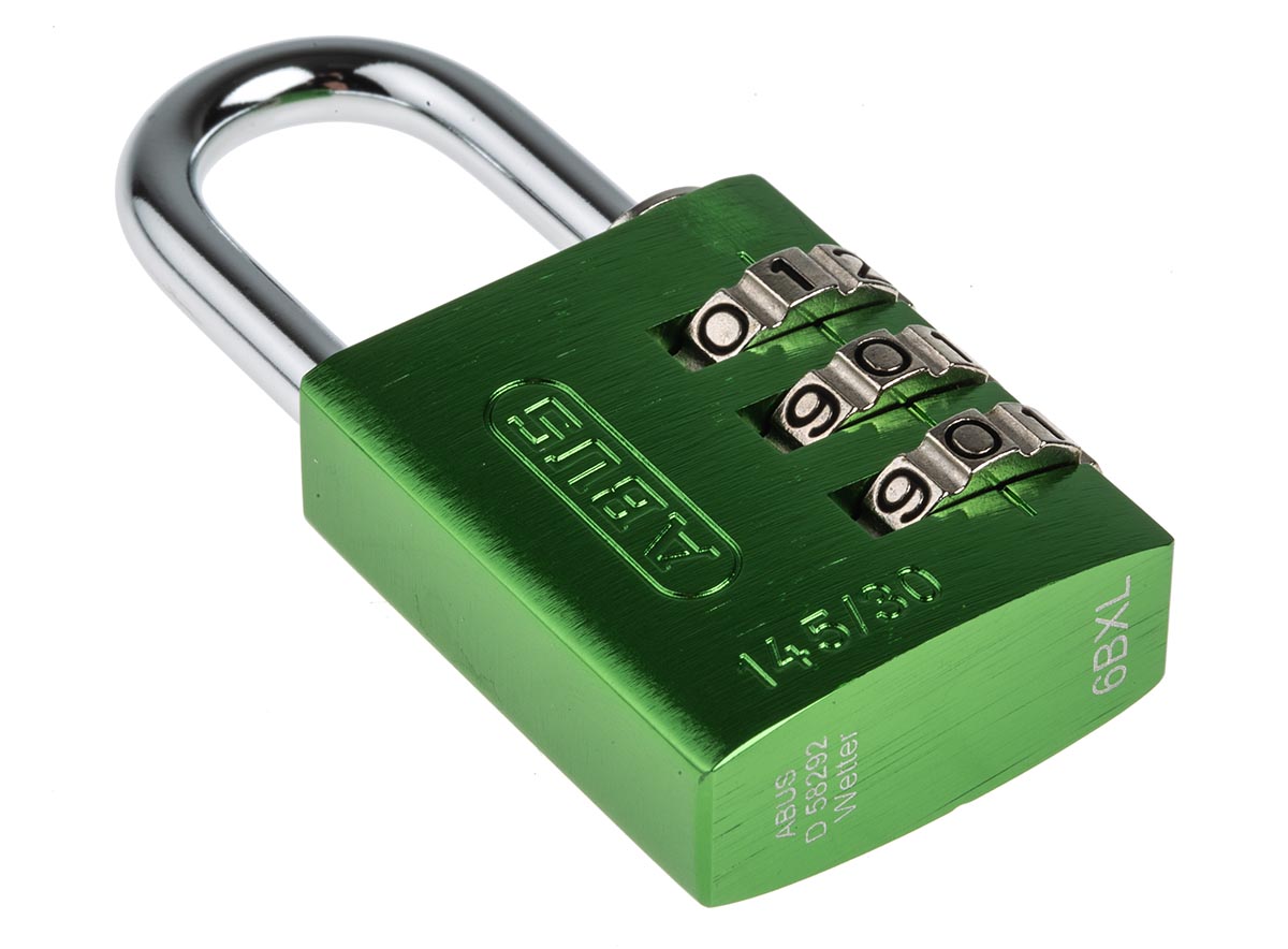 14530-red ABUS Combination Padlock Steel, Aluminium Safety Padlock Weatherproof, 5 mm Shackle, 30 mm Body