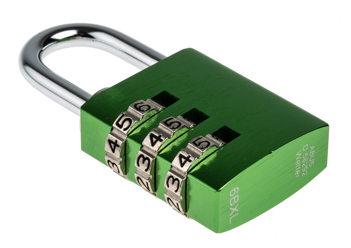 14530-red ABUS Combination Padlock Steel, Aluminium Safety Padlock Weatherproof, 5 mm Shackle, 30 mm Body