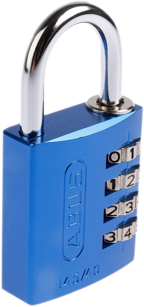 14540-bleu-bdfnli ABUS Combination Padlock Steel, Aluminium Safety Padlock Weatherproof, 6 mm Shackle, 40 mm Body