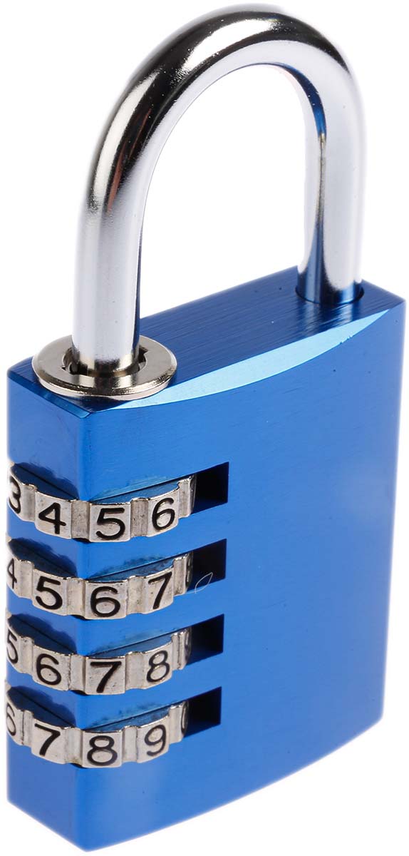 14540-bleu-bdfnli ABUS Combination Padlock Steel, Aluminium Safety Padlock Weatherproof, 6 mm Shackle, 40 mm Body