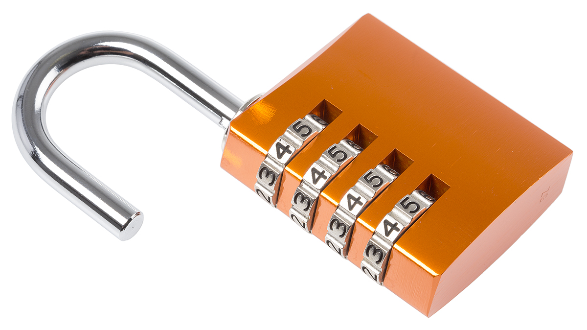 14540-orange ABUS Combination Padlock Aluminium, Steel Safety Padlock Weatherproof, 6 mm Shackle, 40mm Body