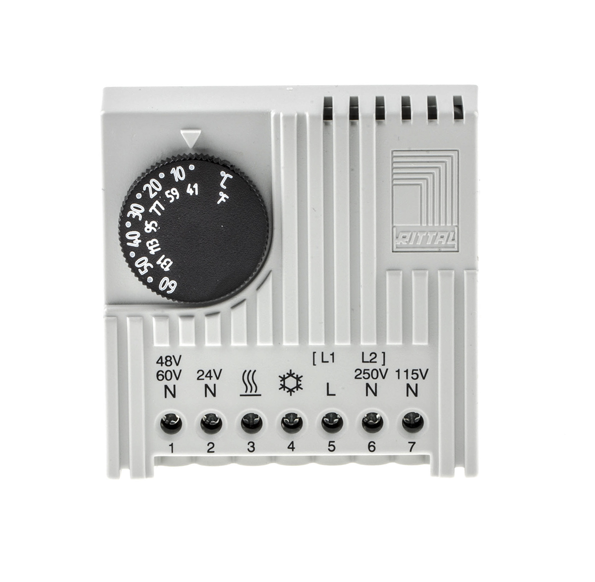Rittal, Enclosure Thermostat, Adjustable, Changeover, DIN Rail, 230 V ac, 24 V dc