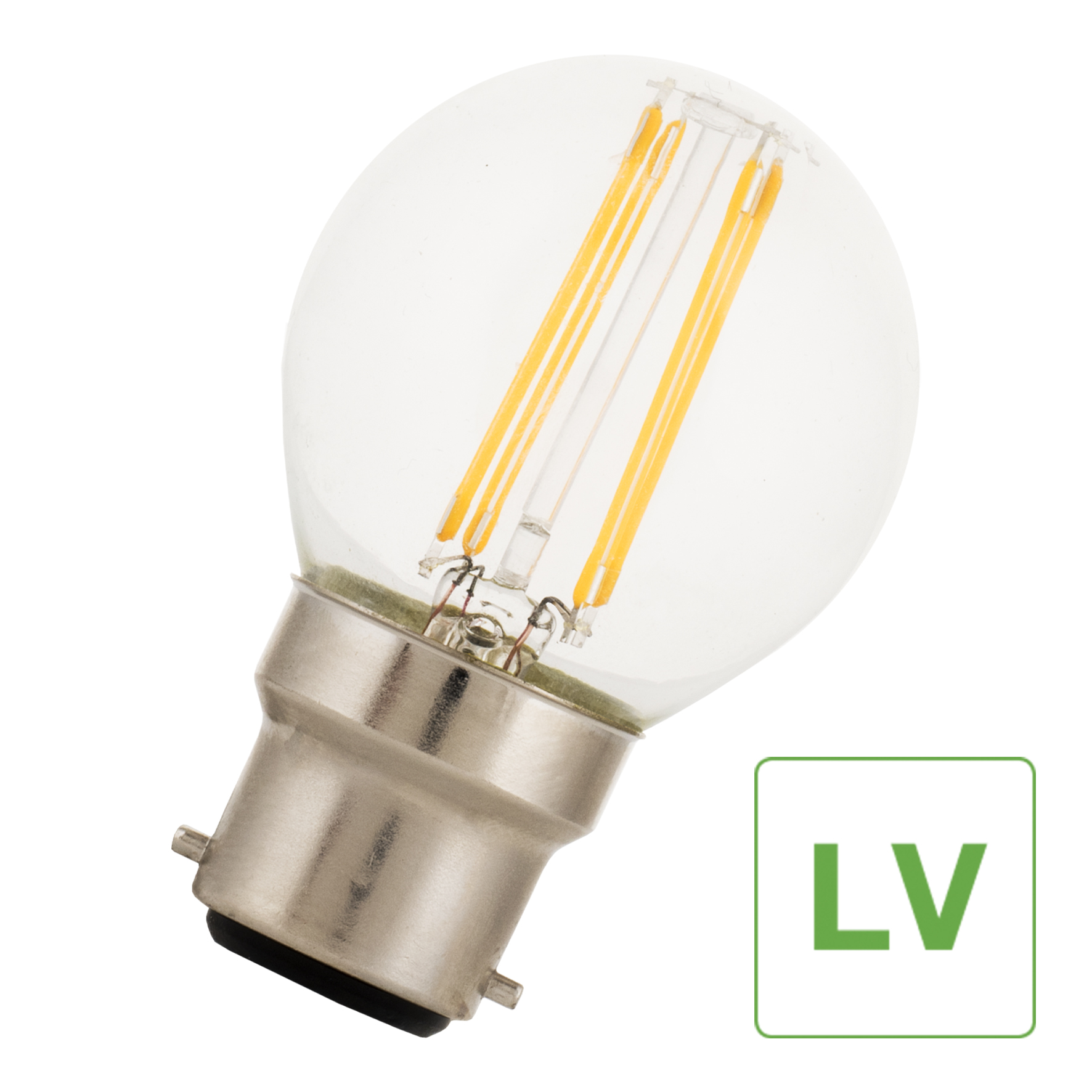 Bailey Electric Low Voltage LED Bulb B22D LED Bulbs, Warm White, Clear, Globe shape