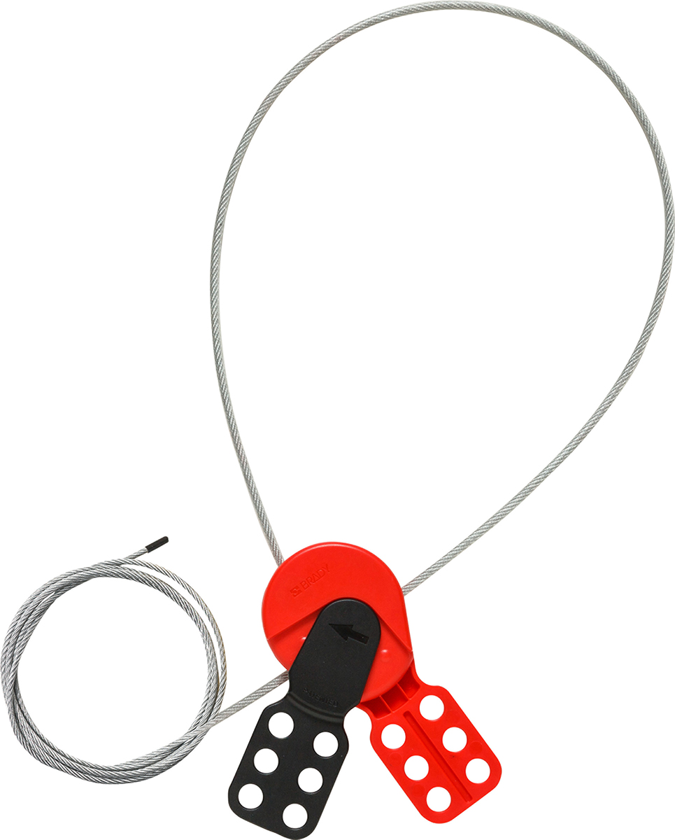 Brady Red, Black 6-Lock Lockout Polycarbonate Cable Lockout Device, 9.4 mm