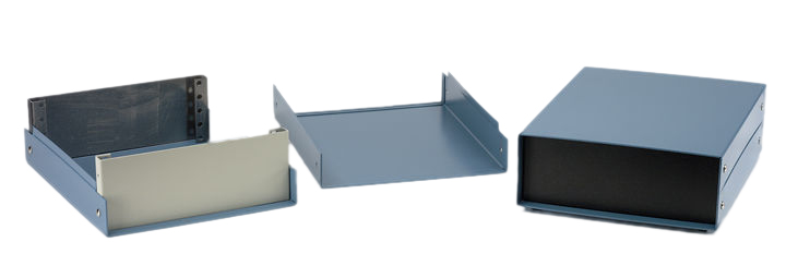 1458e4 Hammond 1458 Black Steel, Aluminium Metal Case 101 mm, 203 mm, 254 mm