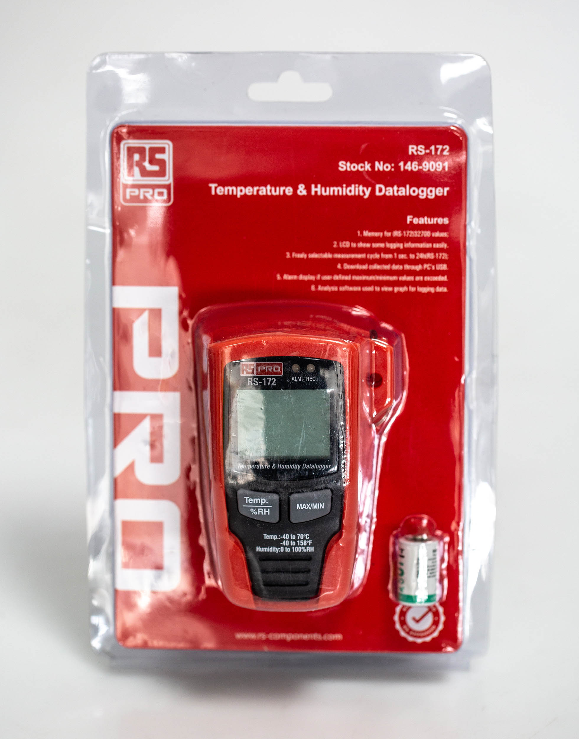 146-9091 RS PRO RS-172 Temperature & Humidity Data Logger, USB