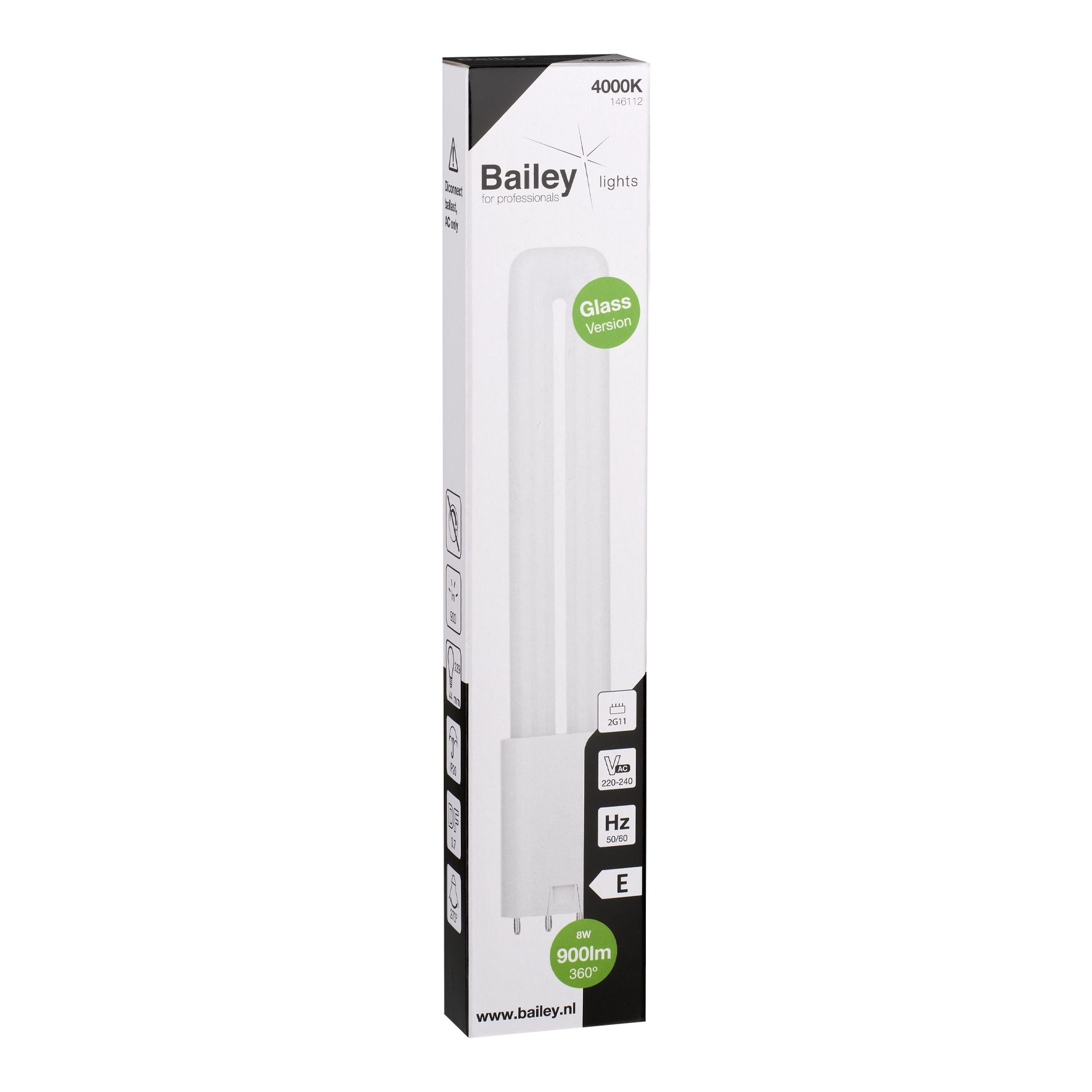 146112 Bailey Electric LED PL 2G11 LED Bulbs, Neutral White, Clear, Single Ended shape