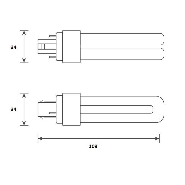 146312 Bailey Electric LED PL G24d LED Bulbs, Neutral White, Clear, Single Ended shape