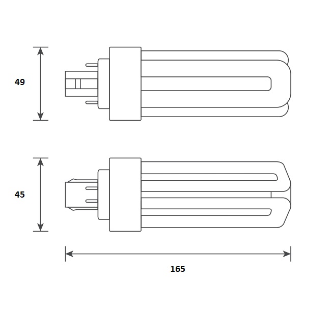 146317 Bailey Electric LED PL GX24q LED Bulbs, Warm White, Clear, Single Ended shape