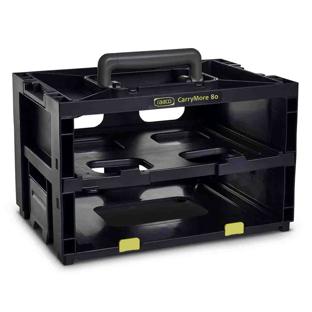 Raaco 2 Cell Black Plastic Compartment Box, 241 mm x 386mm x 263 mm