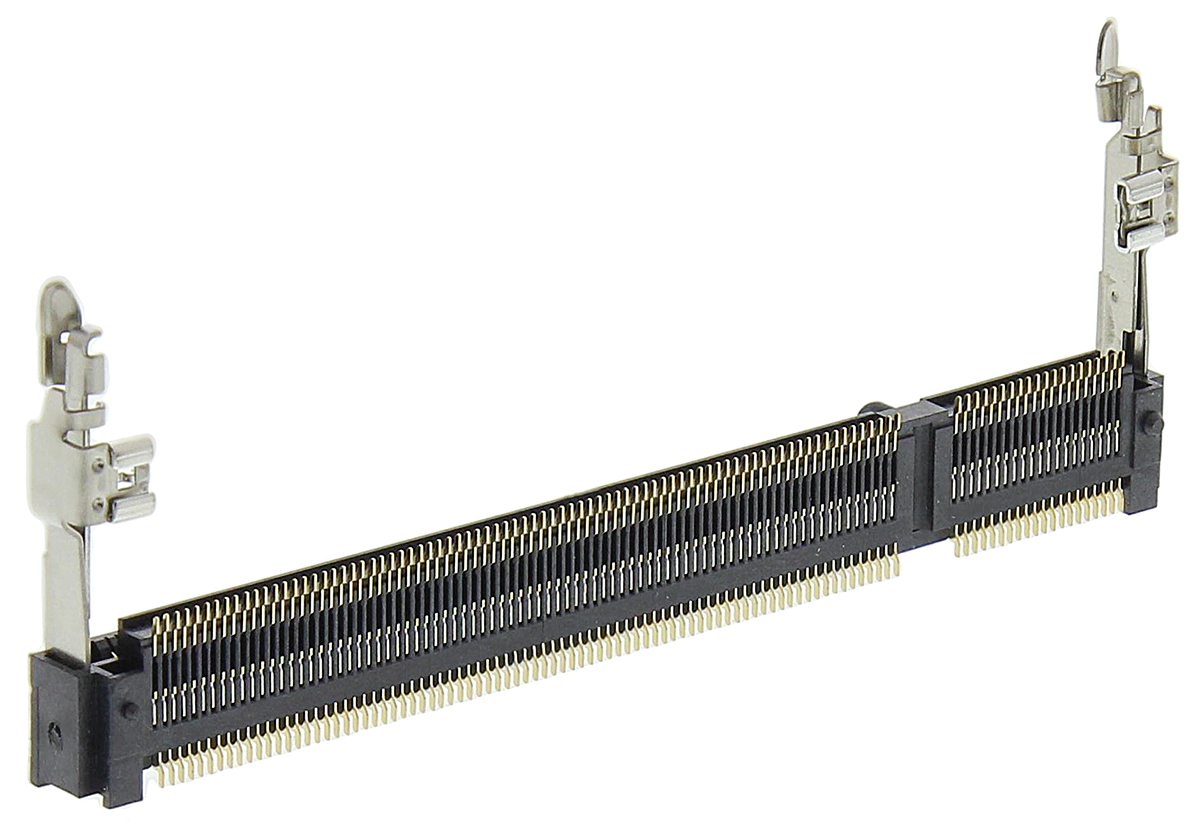TE Connectivity 0.6 mm Pitch 200 Way, Right Angle Surface Mount Mount DDR2 DIMM Socket ,1.8V