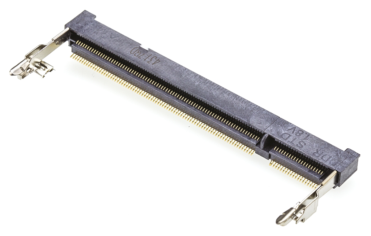 1473005-4 TE Connectivity 0.6 mm Pitch 200 Way, Right Angle Surface Mount Mount DDR2 DIMM Socket ,1.8V