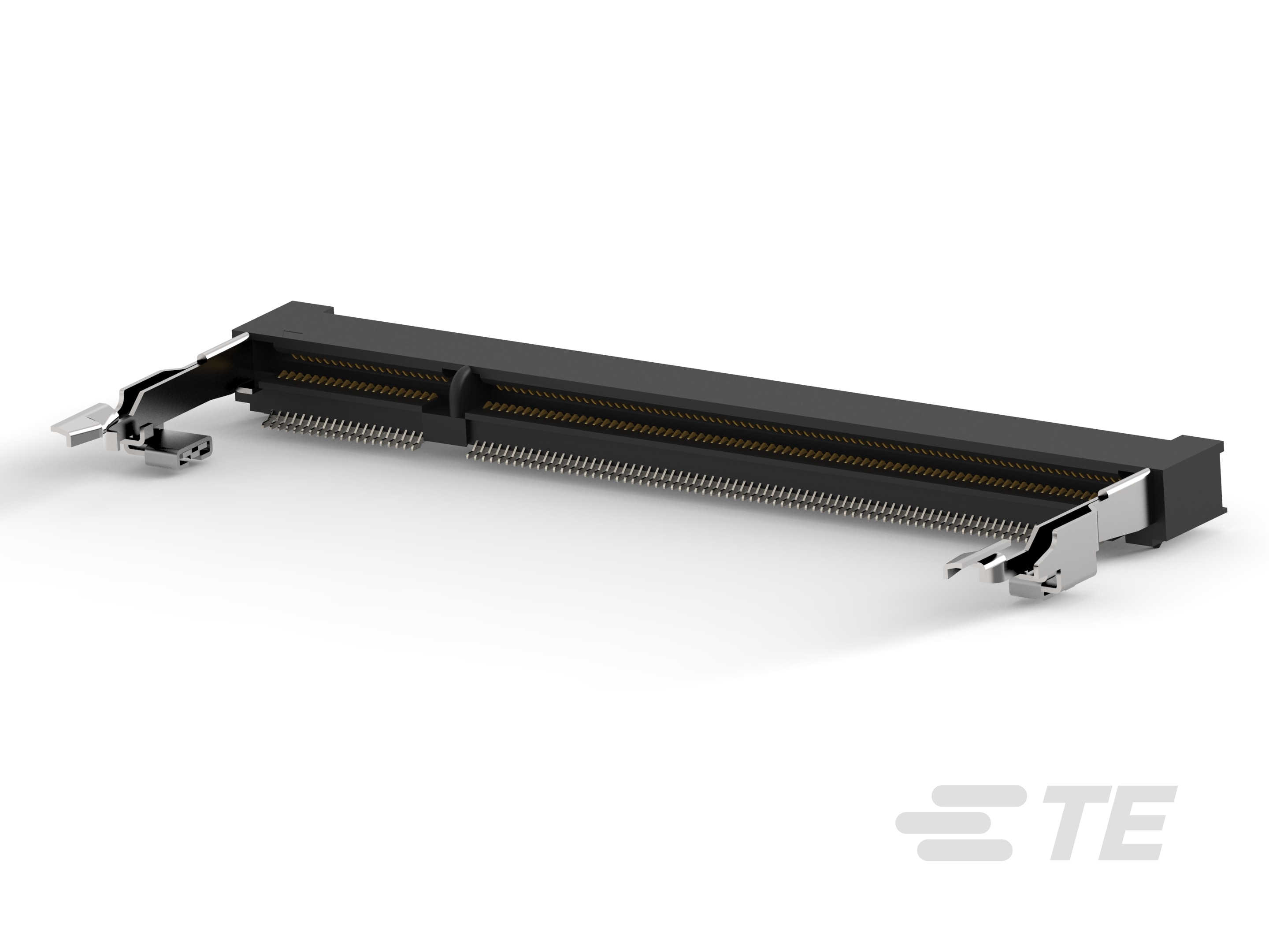 TE Connectivity 0.6 mm Pitch 200 Way, Right Angle Board Mount DDR2 DIMM Socket ,1.8V, 500mA